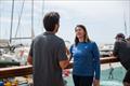 USST Sport Psychologist Jessica Mohler meets with new USST Women's iQFOiL coach Pedro Pascual at the Can Pastilla Marina © US Sailing Team