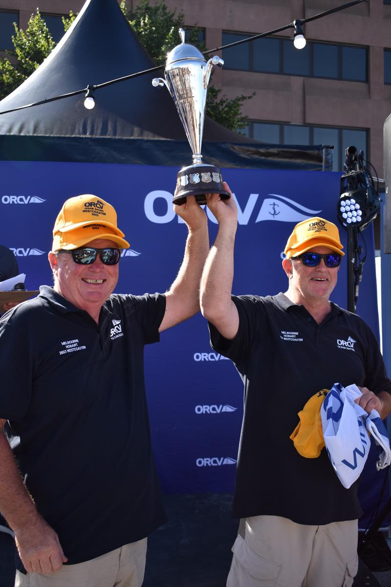 Leeton Hulley and Rod Smallman, co-skippers of Maverick, and winner on performance handicap and the double handed division - photo © Jane Austin