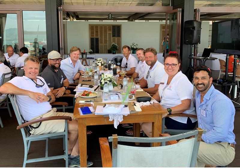 Attendees at Echo Yachts Captains' Lunch, including Carrie Carter from Carter Marine Agencies and Chris Blackwell from Echo Yachts - photo © AIMEX