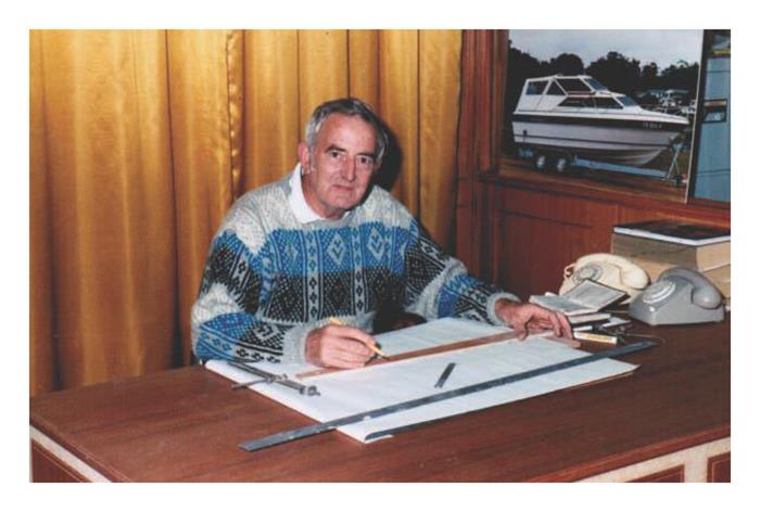 Aileen's husband Jim Whittley, picturing at his desk at the Whittley Factory - photo © Alan Whittley