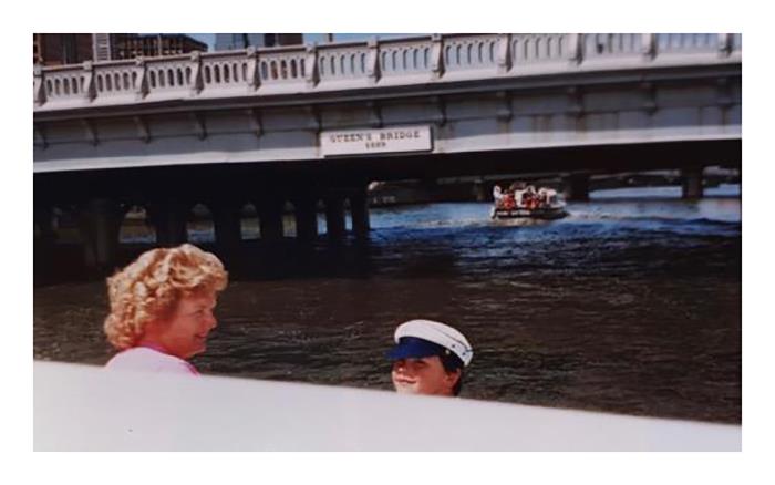 Aileen enjoying boating with eldest Grandson, Alan Whittley - photo © Alan Whittley