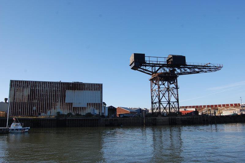 The famous ‘hammerhead' crane at Cowes has its own heritage story to tell and ought to attract central funding for future preservation work - photo © Dougal Henshall