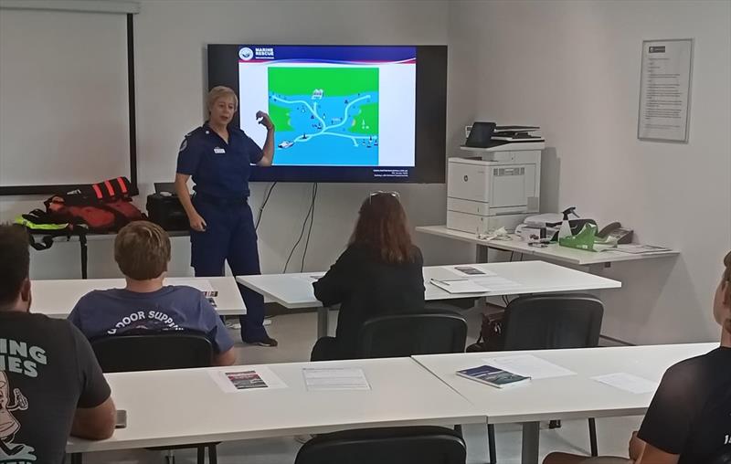 Marine Rescue Lake Macquarie's Zoe Wright in the classroom - photo © Marine Rescue NSW