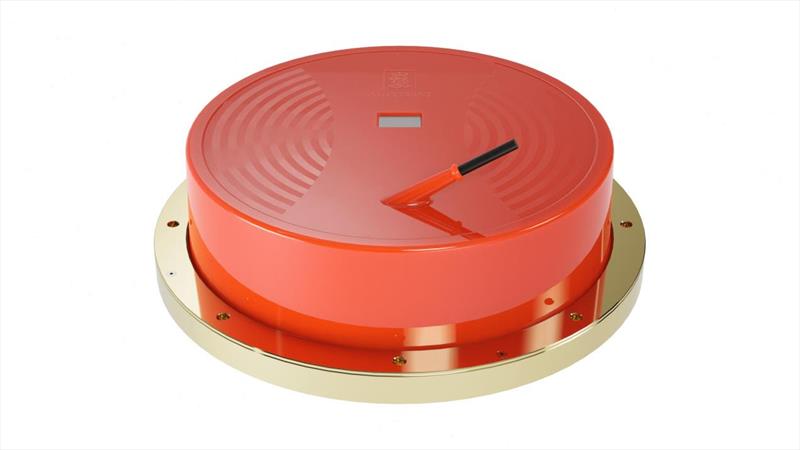 Top view of the new EK80 wideband transducer 'ES18-11 MK2' - photo © Kongsberg Discovery