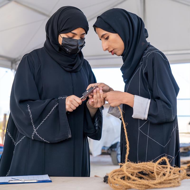 Students working on Magan Boat reconstruction - photo © Emily Harris / Zayed National Museum