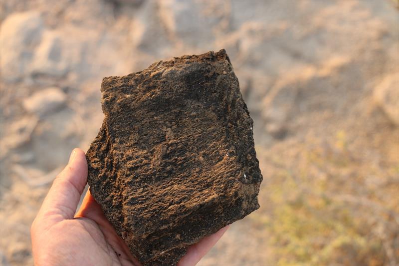Bitumen with rope impressions discovered by DCT Abu Dhabi archaeologists on Umm an Nar island - photo © Emily Harris / Zayed National Museum