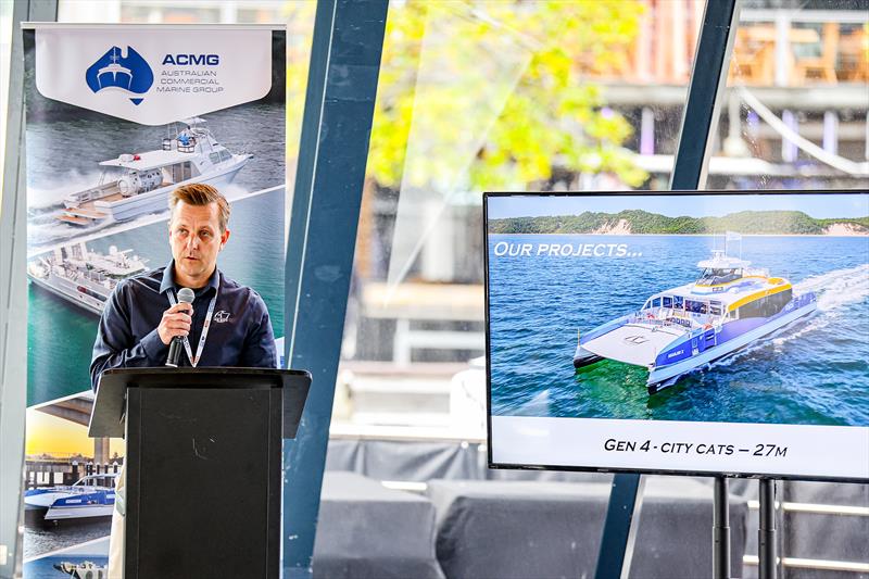 Tommy Ericson, Director, Aus Ships Group, discussing emission reduction strategies - Inaugural Australian Commercial Marine Conference - photo © Salty Dingo