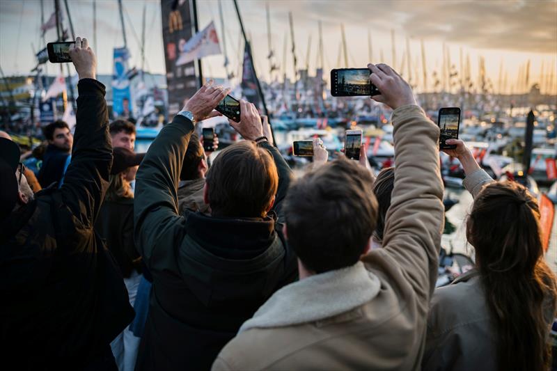 Public is photographed at sunset during prestart of the Vendée Globe, on November 9, 2024 in Les Sables d'Olonne, France - photo © Jean-Louis Carli / Alea #VG2024