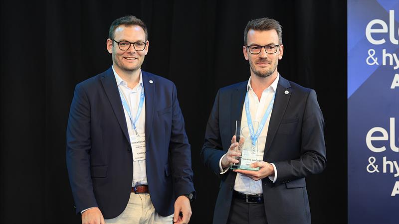 Genevos' Clement Brunerie and Philippe Davignon collect the Electric & Hybrid Marine Awards - photo © EHM2025