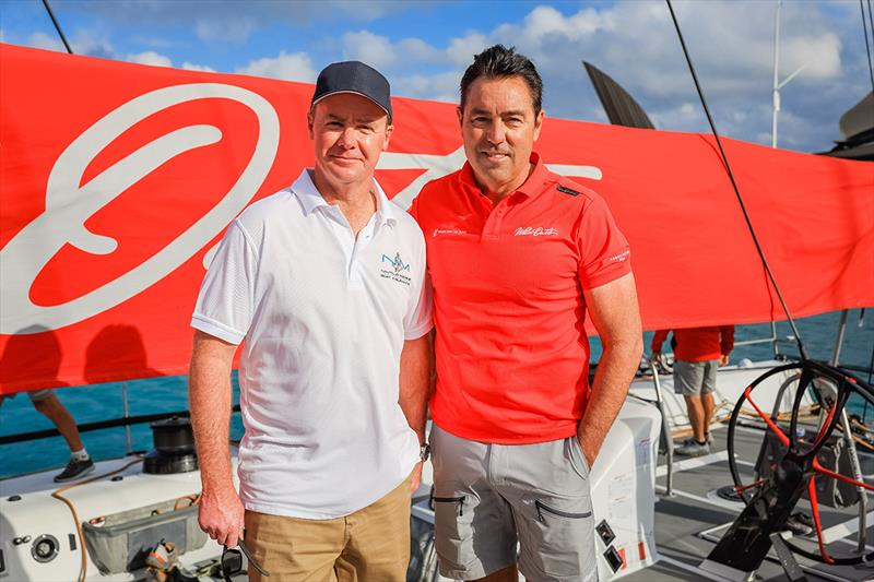 L/R – Lyndon Turner, CEO, Nautilus Marine Insurance. Mark Richards, Skipper, Hamilton Island Wild Oats - photo © Salty Dingo