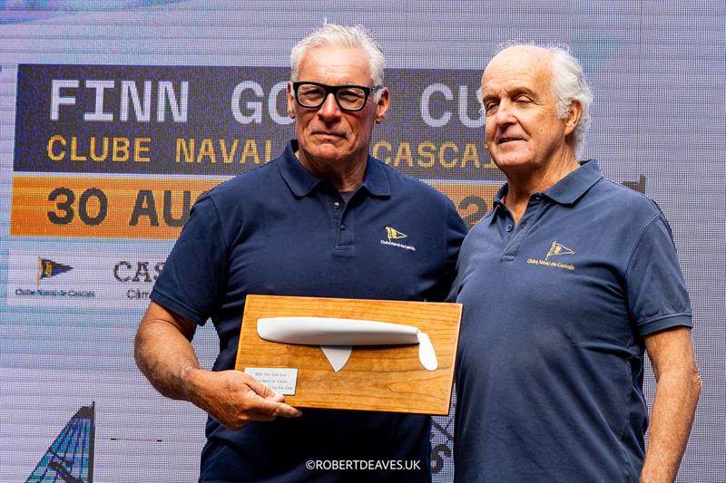 IFA President Rob McMillan and Jose Matoso - 2025 Finn Gold Cup podium - photo © Robert Deaves
