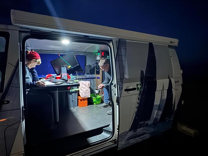 Race directors Jeremy Walton and Catherine North in the ORCV race van - Melbourne to Devonport Yacht Race - photo © Jane Austin / ORCV media