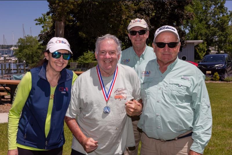 CRAB Volunteer Crew - Maude Laurence, Warrior Tim McGee, Paul Bollinger, and CRAB Volunteer Skipper Paul Van Cleve with the 2nd Place Medal - photo © CRAB Sailing