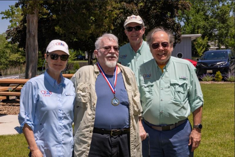 CRAB Volunteer Crew - Mimi Englesman, Warrior Richard Krotee, Paul Bollinger, and CRAB Volunteer Skipper Ed Riehl with the 1st Place Medal - photo © CRAB Sailing