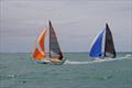 Close racing was a feature of the Spinnaker Division, Pete Kiely leads Gary Maskiell (eventual winner) - 49th Mosquito Catamaran Australian Championships © Victor Harbor YC