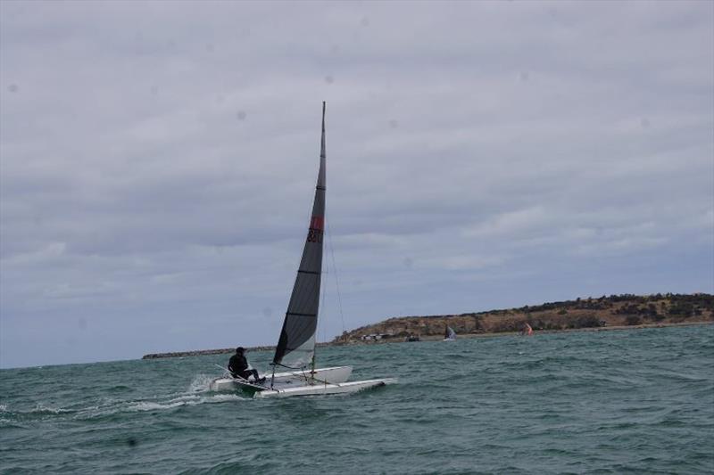 Warwick Kemp makes it two Cat Rig Division National Titles in a row - 49th Mosquito Catamaran Australian Championships at Victor Harbor Yacht Club photo copyright Victor Harbor YC taken at Victor Harbor Yacht Club and featuring the Mosquito class