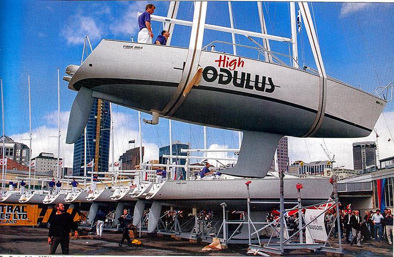 The MRX fleet is christened and launched before the 1990 World March racing championships - photo © Ivor Wilkins/NZ Yachting magazine