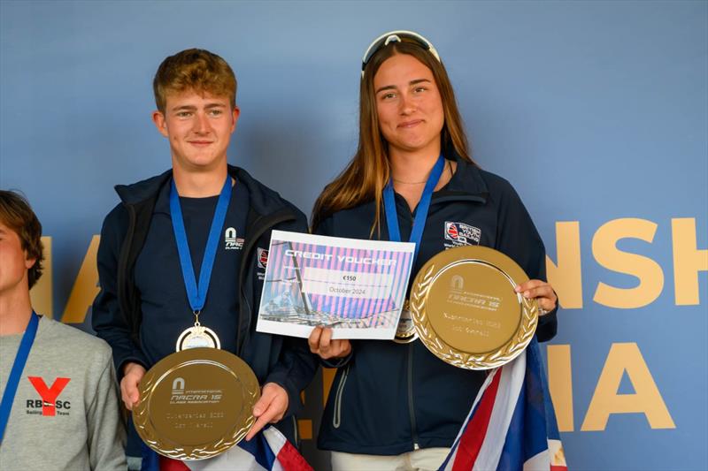 Sam Cox and Sophie Raven (GBR) win the Nacra 15 European Super Series overall photo copyright Óscar Torveo / Barcelona International Sailing Centre taken at Barcelona International Sailing Center and featuring the Nacra 15 class