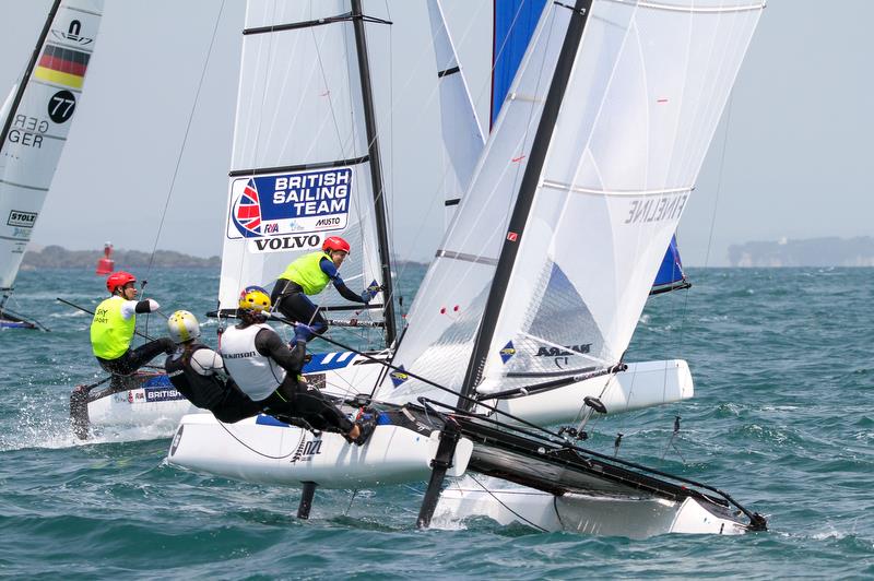 Mica Wilkson & Erica Dawson (NZL) - Nacra 17 - Hyundai Worlds - Day 4, December 6,, Auckland NZ - photo © Richard Gladwell / Sail-World.com