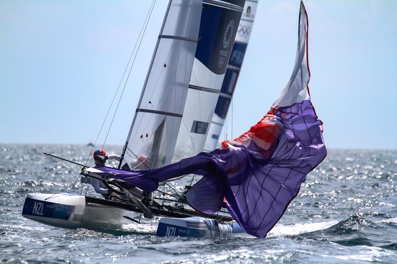 Erica Dawson and Micah Wilkinson (NZL) - Nacra 17 - Tokyo2020 - Day 8- August 1, - Enoshima, Japan. - photo © Richard Gladwell / Sail-World.com / nz