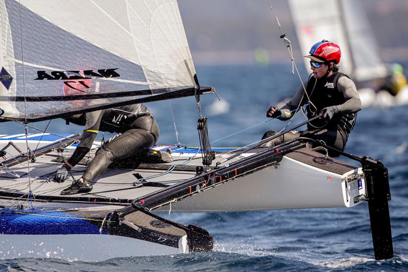 Micah Wilkinson & Erica Dawson (NZL) - Nacra 17 - NZL Sailing Team - Semaine Olympique Française de Hyères - April 2022 - photo © Sailing Energy/FFVoile