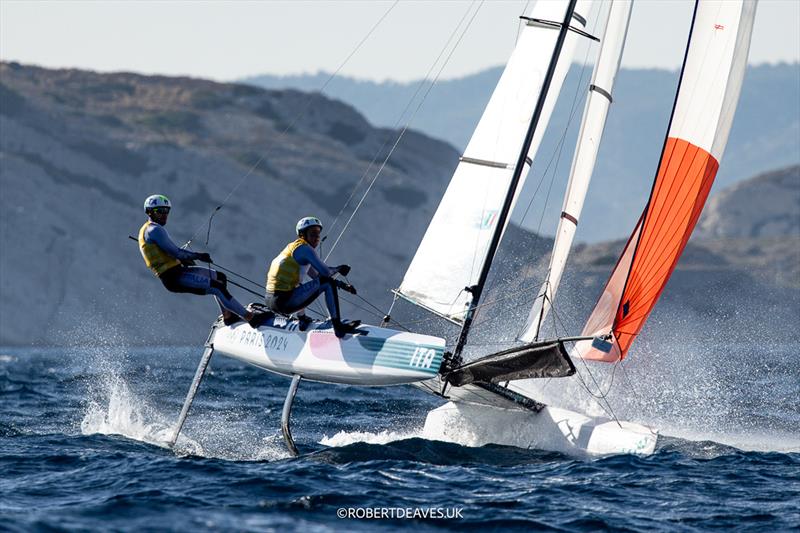 Ruggero Tita and Catarina Banti (ITA)  - Nacra 17 - Mixed Multihull - Paris2024 - Marseille - August 4, 2024 photo copyright Robert Deaves taken at Yacht Club de France and featuring the Nacra 17 class