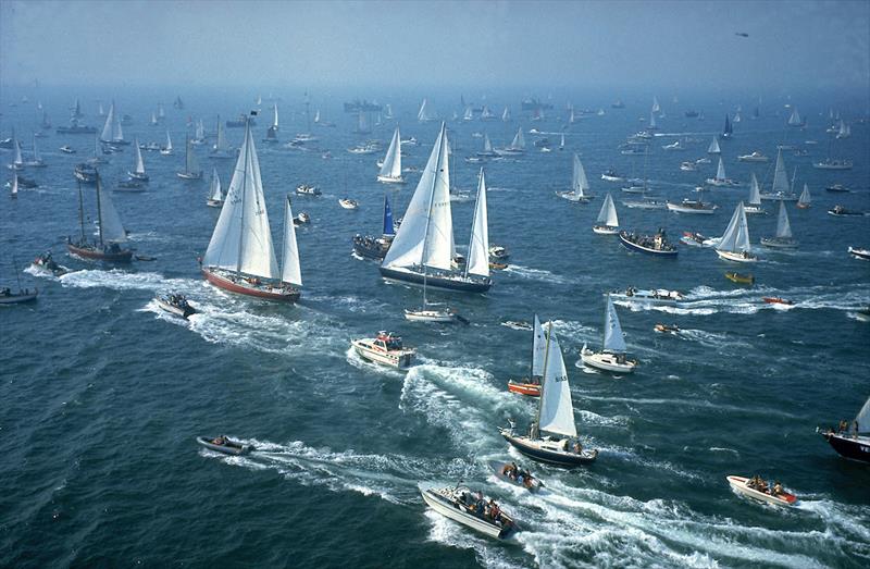 Circa 1973: Start of the first Whitbread Round the World Yacht Race with Chay Blyth's 'Great Britain II' leading Eric Tabarly's French entry 'Pen Duick VI' photo copyright Bob Fisher / PPL taken at  and featuring the Ocean Globe Race class