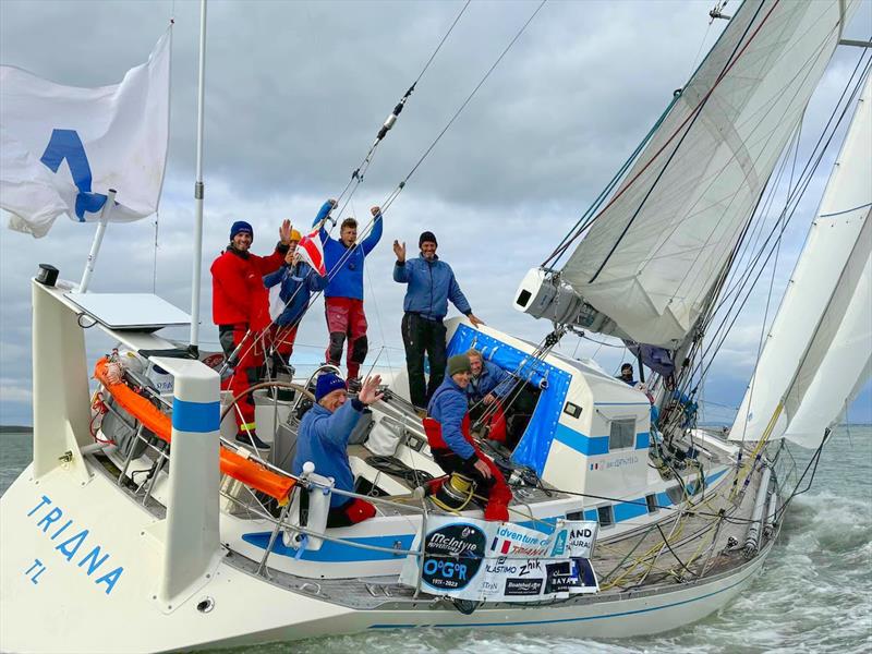 Triana,one of the smallest yachts in the fleet and with only seven crew they've impressed many since race start consistently ranking highly photo copyright Aïda Valceanu / OGR2024 taken at  and featuring the Ocean Globe Race class