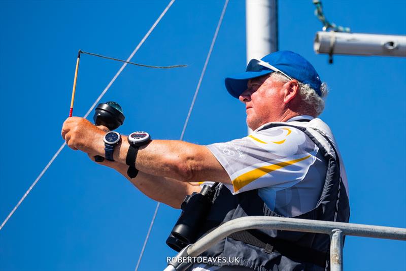 PRO HP Hylander trying to find wind on the final day of the OK Dinghy Worlds in Marstrand photo copyright Robert Deaves / www.robertdeaves.uk taken at  and featuring the OK class