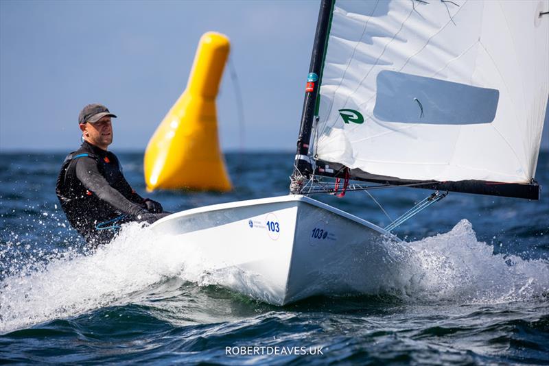 Niklas Edler, SWE finishes 2nd in the OK Dinghy Worlds in Marstrand photo copyright Robert Deaves / www.robertdeaves.uk taken at  and featuring the OK class