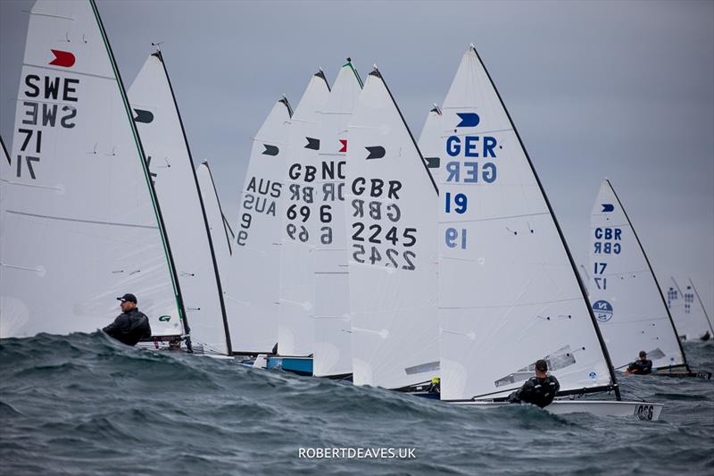 OK Dinghy Worlds Day 5 - Start Race 8 photo copyright Robert Deaves / www.robertdeaves.uk taken at Lyme Regis Sailing Club and featuring the OK class