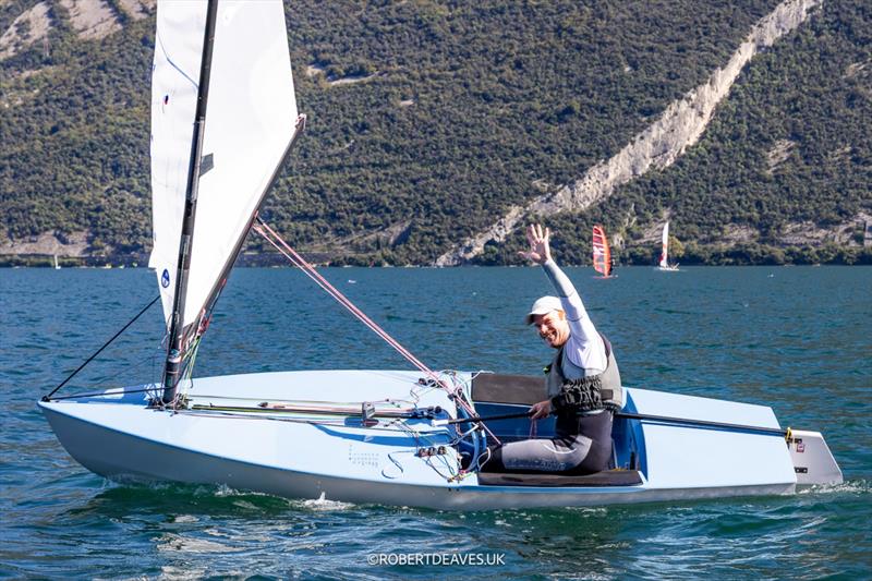 OK Dinghy Worlds at Lake Garda Day 5 - Andrew Mills wins - photo © Robert Deaves / www.robertdeaves.uk
