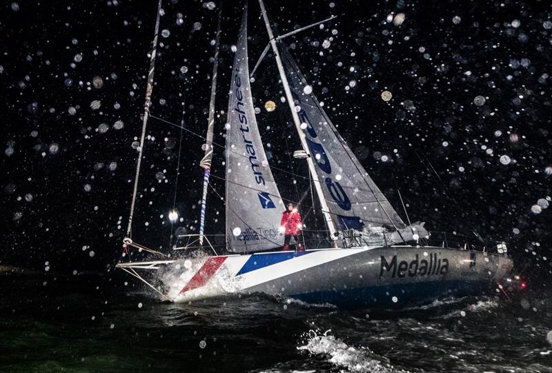 Pip Hare on Medallia finishes the Vendée Globe 2020-21 in Les Sables d'Olonne - photo © Richard Langdon / Ocean Images