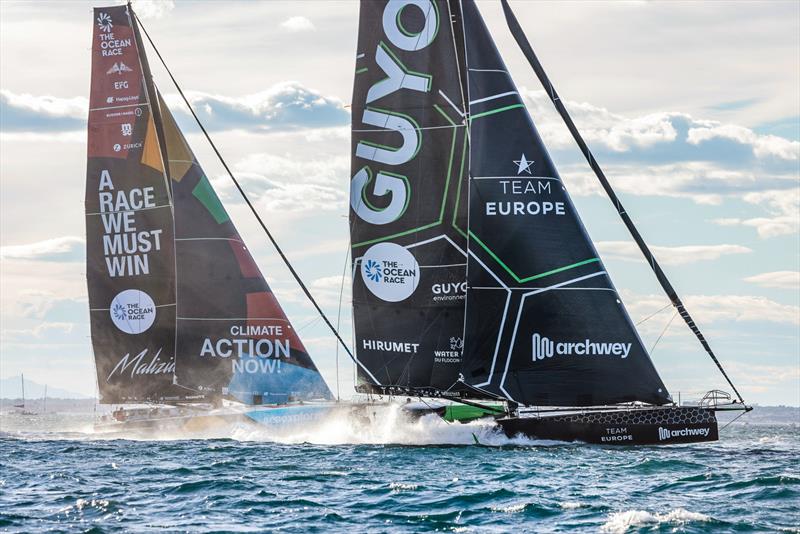 Start of The Ocean Race, Leg 1 IMOCA Guyot Environment - Team Europe & Team Malizia, January 15, 2023 photo copyright Sailing Energy / The Ocean Race taken at  and featuring the IMOCA class