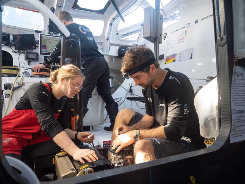 The Ocean Race Leg 1 onboard Team Malizia. Boris Herrmann & Rosalin Kuiper photo copyright Antoine Auriol / Team Malizia taken at  and featuring the IMOCA class