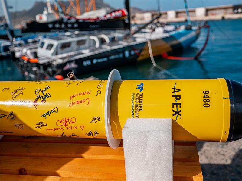 The Argo float was signed by children from Alicante and students enrolled in a Master programme in Cabo Verde photo copyright Jimmy Horel / Team Malizia taken at  and featuring the IMOCA class