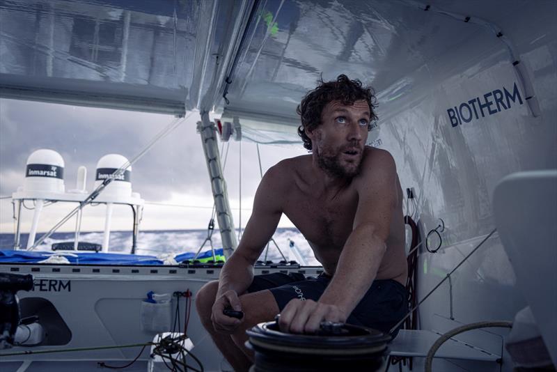 4 February 2023, Leg 2, Day 11 onboard Biotherm. Paul checking on a squall photo copyright Anne Beauge / Biotherm taken at  and featuring the IMOCA class