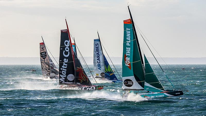 The Imoca start of the Transat Jacques Vabre escape from in Le Havre, France, on November 07, 2023 - photo © Jean-Marie Liot