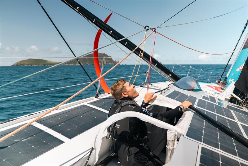 Will Harris navigating through the shifty winds along the coast of Ireland on Day 3 of the Course des Caps - photo © Flore Hartout | Team Malizia