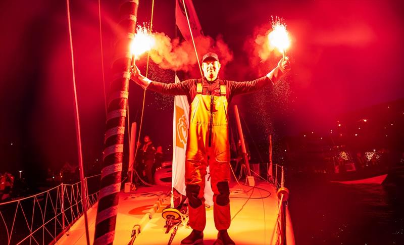 Ollie Heer finishing the 2025 Vendée Globe - photo © PKC Media