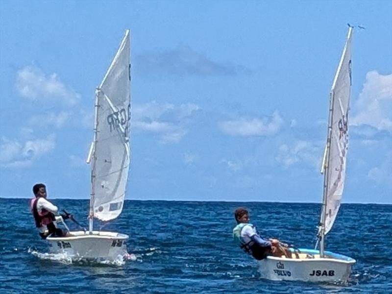 Keyron Harris and Kemul Bynoe, 1st and 2nd in the Optimist Class at the St Vincent and the Grenadines 2025 Youth Nationals - photo © SVG Sailing