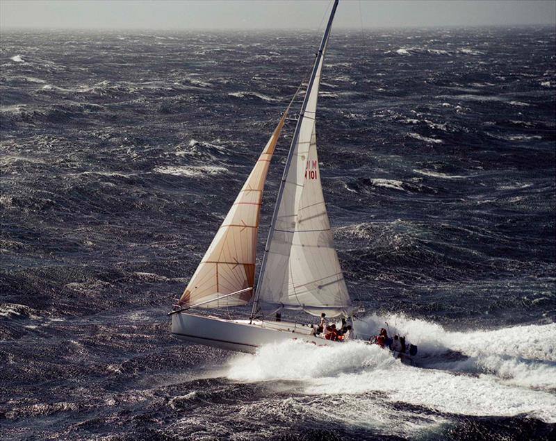 Wild Thing skippered by Grant Wharington blasts down Tasmania in the 1990 Melbourne Hobart Race - photo © Richard Bennett