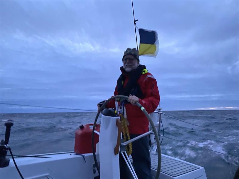 Paul Bieker driving Dark Star as the sun vanishes from the evening sky photo copyright David Schmidt taken at Stamford Yacht Club and featuring the ORC class