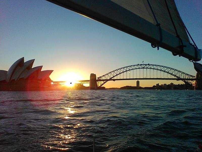 Sunset at Sydney Harbor photo copyright Pacific Sailing School taken at  and featuring the  class