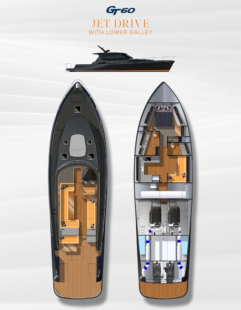 Palm Beach GT60 Jet Drive layout - photo © Palm Beach Motor Yachts