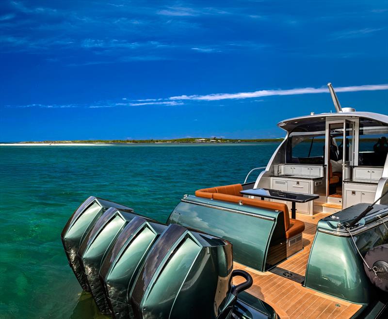 The Mercury Racing 500R outboards are among the most advanced high-performance engines on the market - photo © Palm Beach Motor Yachts