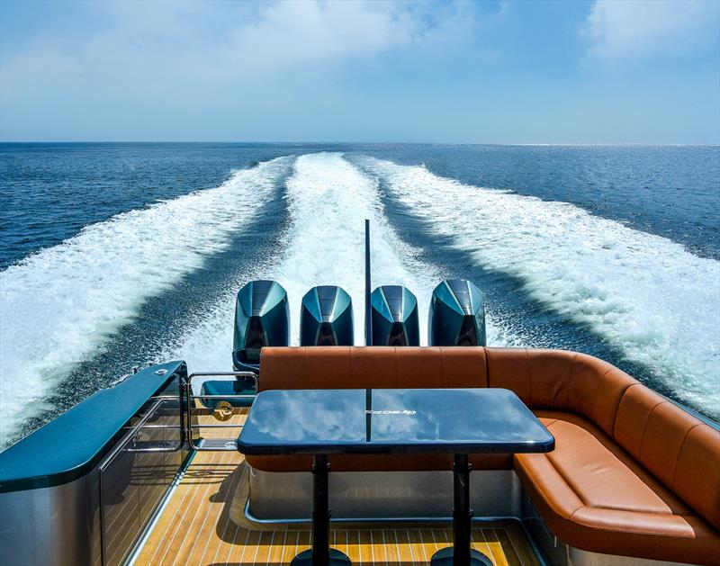 The GT50 RS is powered by four Mercury Racing 500R V8 outboards producing a combined 2,000 hp - photo © Palm Beach Motor Yachts