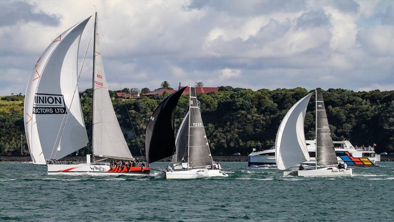 Multihulls chase Wired - Doyle Sails Evening Race - Royal New Zealand Yacht Squadron, January 19, 2021 photo copyright Richard Gladwell - Sail-World.com/nz taken at Royal New Zealand Yacht Squadron and featuring the PHRF class