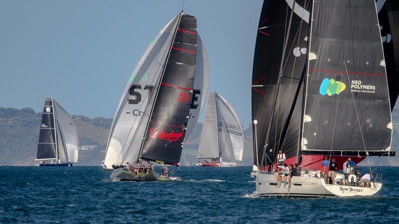 Rum Bucket and ZephyrusNZ chase Wired and V5 - Doyle Sails Evening Race - Royal New Zealand Yacht Squadron, January 19, 2021 - photo © Richard Gladwell - Sail-World.com/nz
