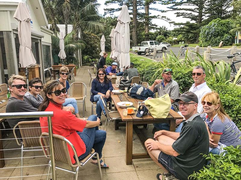 Sharing coffee at the local Lord Howe Cafe photo copyright Riviera Australia taken at  and featuring the Power boat class